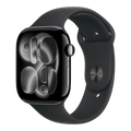 Apple Watch Series 11 GPS, 42mm Jet Black Aluminum Case with Black Sport Band -M/L