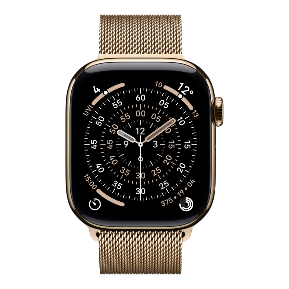 Apple Watch Series 11 GPS + Cellular, 42mm Gold Titanium Case with Gold Milanese Loop 45676e-4.myshopify.com Apple Apple Watch Series 11 GPS + Cellular, 42mm Gold Titanium Case with Gold Milanese Loop 45676e-4.myshopify.com Apple