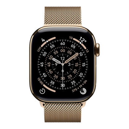 Apple Watch Series 11 GPS + Cellular, 42mm Gold Titanium Case with Gold Milanese Loop 45676e-4.myshopify.com Apple Apple Watch Series 11 GPS + Cellular, 42mm Gold Titanium Case with Gold Milanese Loop 45676e-4.myshopify.com Apple