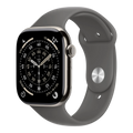 Apple Watch Series 11 GPS + Cellular, 46mm Natural Titanium Case with Stone Gray Sport Band - S/M